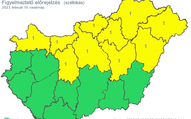  Elsőfokú riasztást adott ki az erős szél veszélye miatt a meteorológiai szolgálat